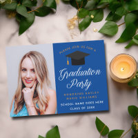 Graduate Photo Royal Blue Gold Graduation Party