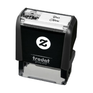 Graduate Photo Script Name Rubber Impression Self-inking Stamp