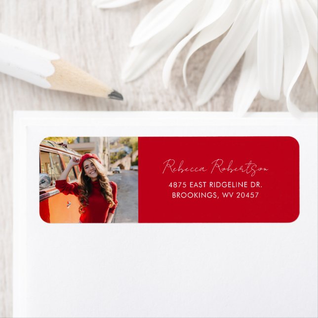 Graduate Photo Script Return Address Label (Insitu)