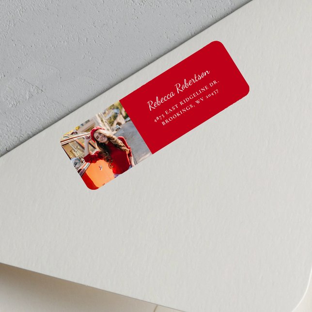 Graduate Photo Script Return Address Label (Graduation 2025 Photo Return Address Label)