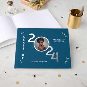 Graduate Photo Senior Class Year Silver Guest Book