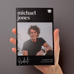 Graduate photo simple classic graduation announcement