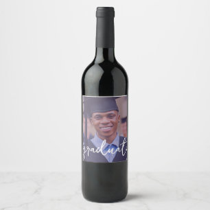 Graduate Photo Sticker Wine Label