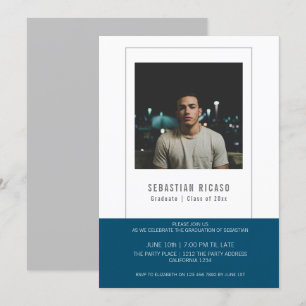 Graduate Photo Template Personalised Blue White