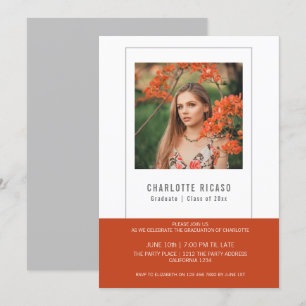 Graduate Photo Template Personalised Orange White