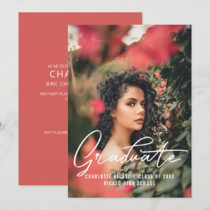 Graduate Photo Template Personalised Pink