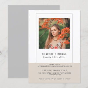 Graduate Photo Template Personalised Tan White