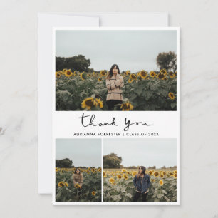 Graduate Photo Thank You Handwritten Script Card