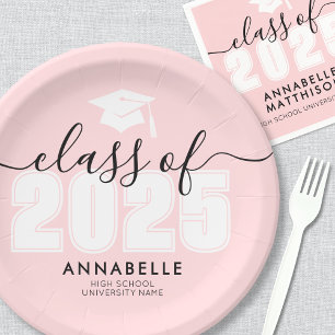 Graduate Pink Graduation Party Paper Plate