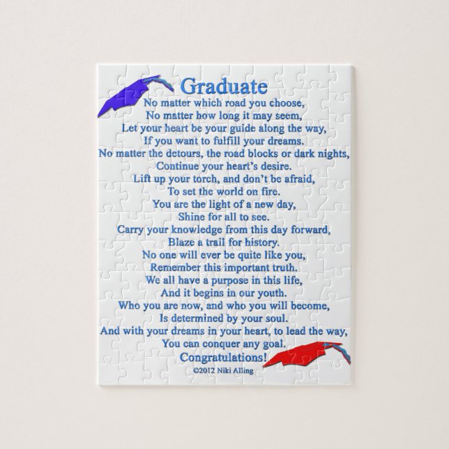 Graduate Poem Jigsaw Puzzle (Vertical)