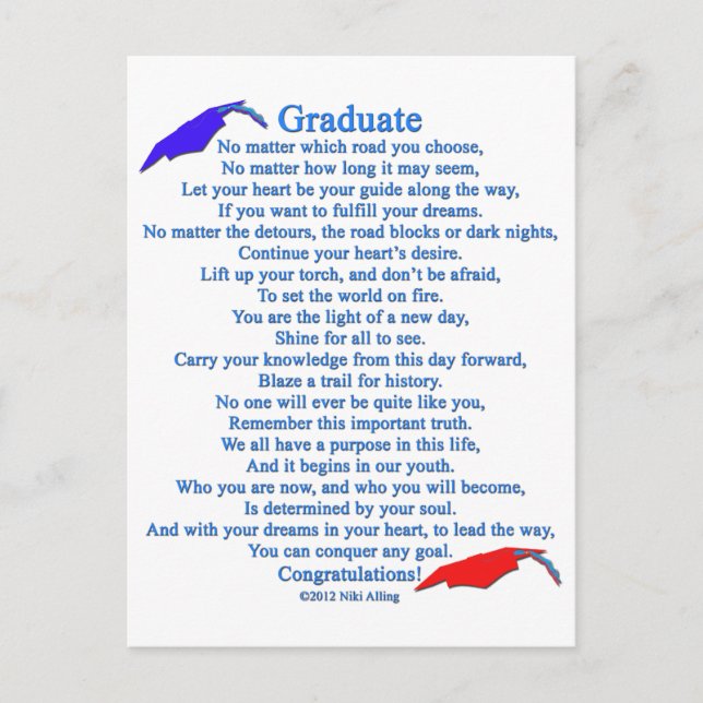 Graduate Poem Postcard (Front)