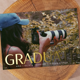 Graduate Pressed Gold Foil Modern Announcement '24