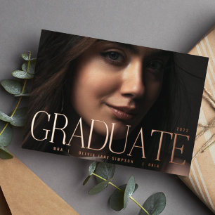 GRADUATE   Pressed ROSE GOLD Photo Announcement