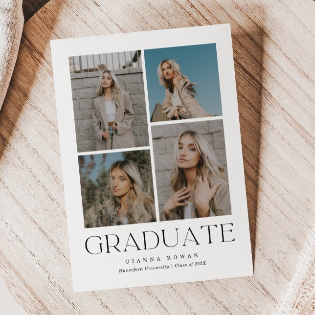 Graduate Prestige Graduation Photo Announcement (Graduate Prestige Graduation Photo Announcement | Blue and White)