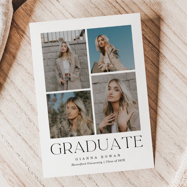 Graduate Prestige Graduation Photo Announcement (Graduate Prestige Graduation Photo Announcement | Red Accent)