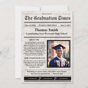 Graduate Printable Newspaper Announcement