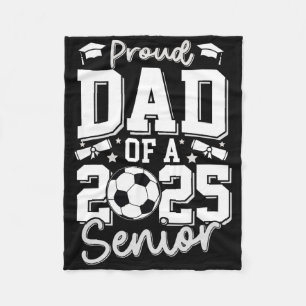 Graduate Proud Dad Of A 2025 Senior Soccer Player Fleece Blanket