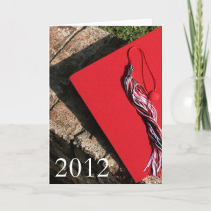 Graduate, red grad cap card