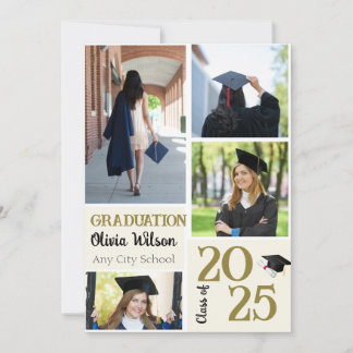 Graduate Script 4 Photos Graduation Announcement