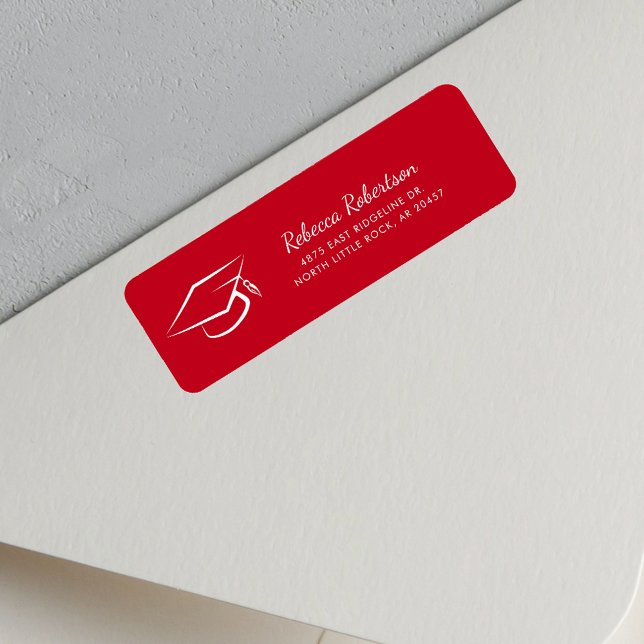 Graduate Script Minimalist Return Address Label (Graduation 2025 Typography Return Address Label)