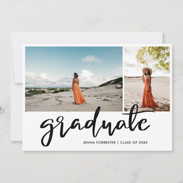 Graduate Script Modern Elegant Graduation Party In Invitation (Front)