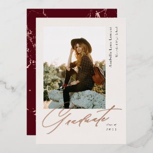 Graduate Script Photo Foil Announcement 