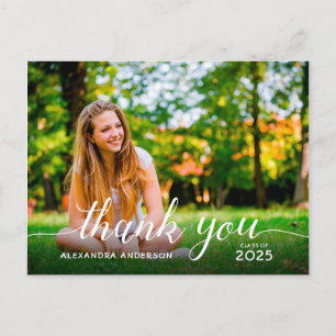 Graduate Script Photo Graduation Thank You Postcard