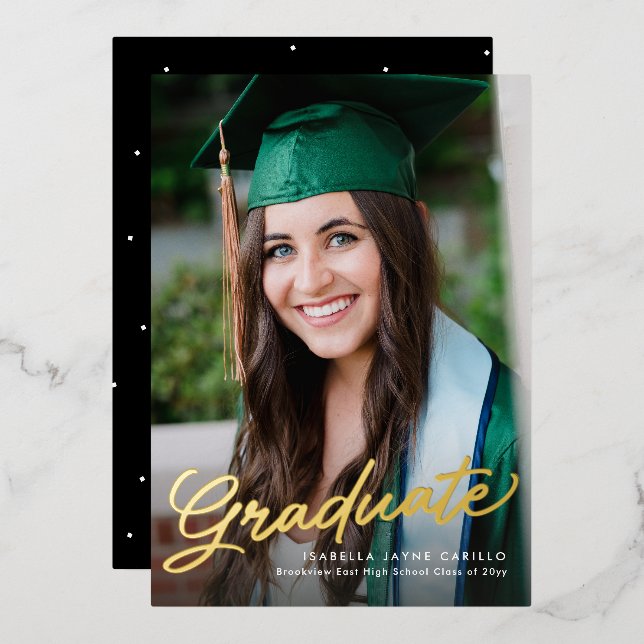 Graduate script simple modern photo graduation (Front/Back)