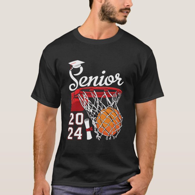 Graduate Senior Class 2024 Graduation Basketball P T-Shirt (Front)