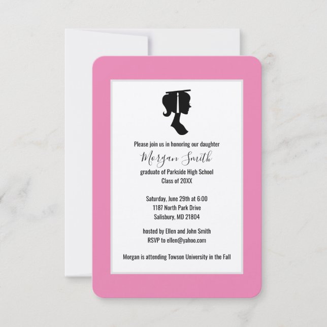Graduate Silhouette Graduation Announcements (Front)