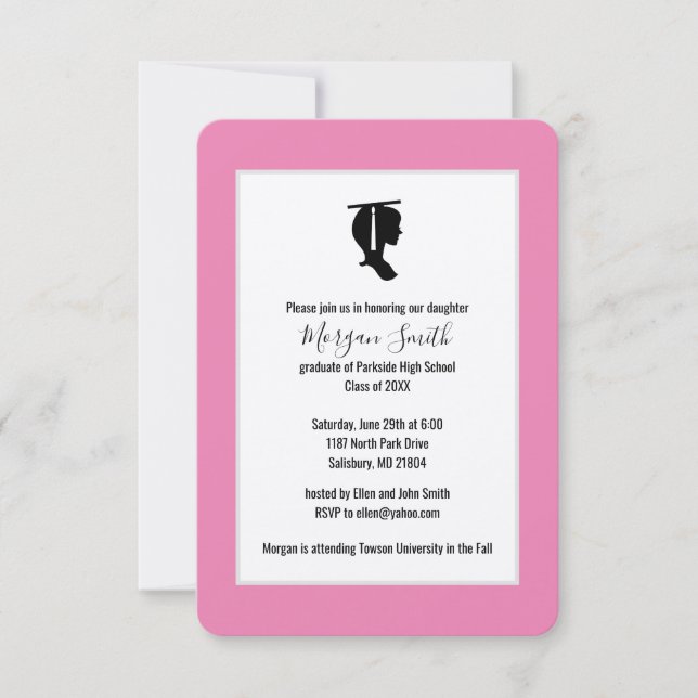 Graduate Silhouette Graduation Announcements (Front)