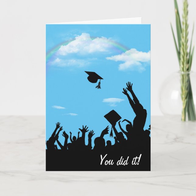 Graduate Silhouette with Rainbow Card (Front)