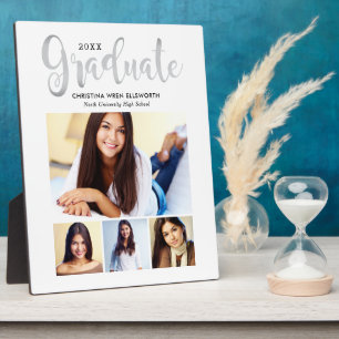 Graduate Silver 4 Photo Personalised Plaque