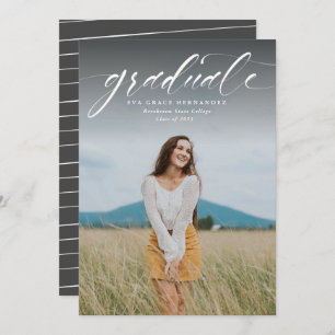Graduate simple graduation photo announcement