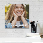 Graduate Simple Minimalist Grad Overlay Typography Faux Canvas Print<br><div class="desc">This design features a graduate graduation grad photo, for high school or college picture, a minimalist minimal simple design, a stylish trendy block typography style, a modern class of graduation year, a simple clean contemporary style, a graduation photo photography pictures, with a clean simple senior photo template, a graduation grad...</div>