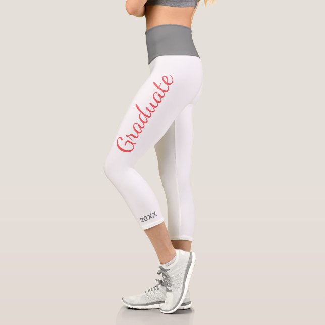 Graduate Simple Modern Minimalist Graduation Capri Leggings (Left)