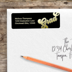 Graduate Simple Modern Return Address Typography Label
