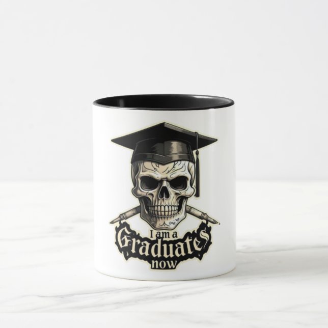 Graduate Skull Cap Diploma Funny Mug (Center)