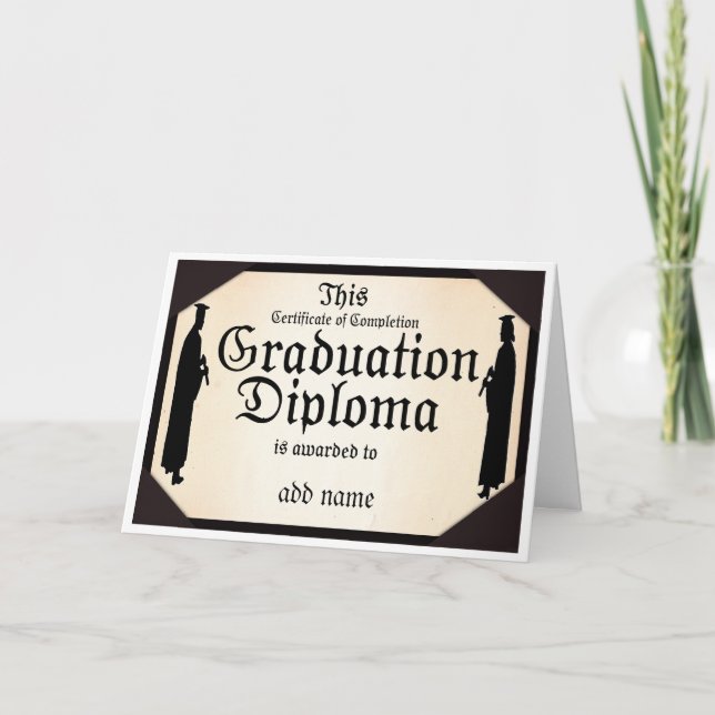 Graduate Standing Tall Diploma Card (Front)