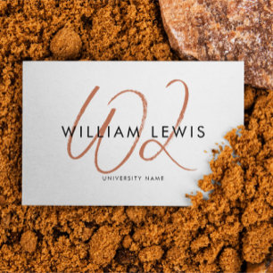 Graduate Student Terracotta Script QR Code Business Card