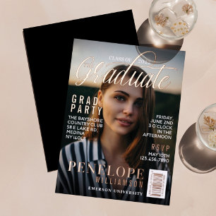 Graduate Stylish Magazine Cover Photo Grad Party