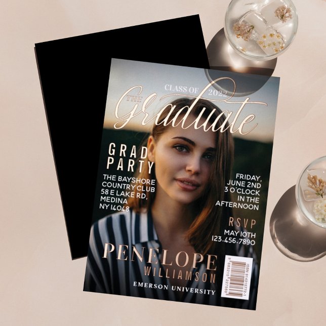 Graduate Stylish Magazine Cover Photo Grad Party (Creator Uploaded)