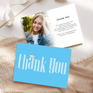 Graduate Thank You Photo Carolina Blue Card