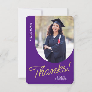 Graduate Thank You Script Arch Photo Card