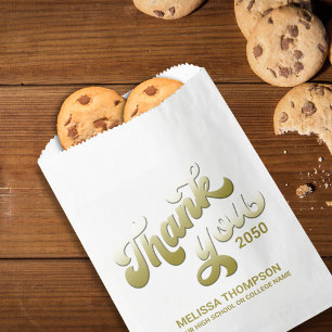 Graduate Thank You Simple Gold Typography Script Favour Bag