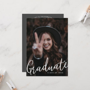 Graduate Two Photo Custom Modern Graduation Invitation