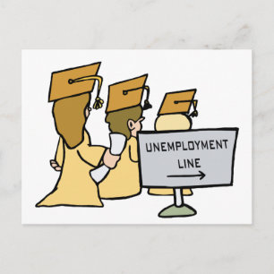 Graduate Unemployment Humour Announcement Postcard