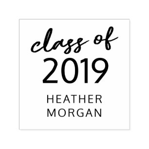 Graduate Whimsical Script Rubber Stamp