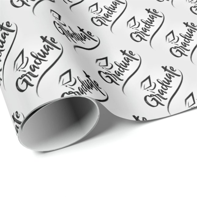 Graduate with Graduation Cap Wrapping Paper (Roll Corner)