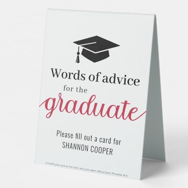 Graduate Words of Advice Black Red (Back)